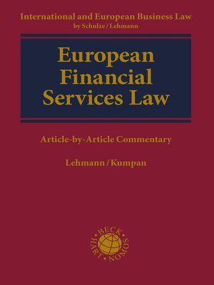 cover image of European Financial Services Law
